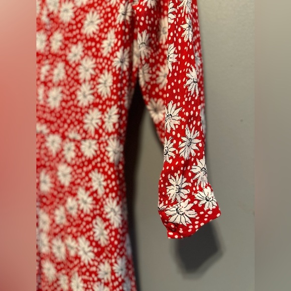 Zara - Red and White Long Sleeve Wrap Sundress (Size S) - Picture 10 of 10